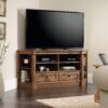 Sauder Palladia Corner TV Stand Console Entertainment Credenza, in Vintage Oak