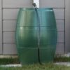 FCMP Outdoor Raincatcher, Flat-Back Rain Barrel with Spigots, 50 Gallon, Green | Portable Water Storage Container Tank with Spigots for Home, Garden, and Backyard