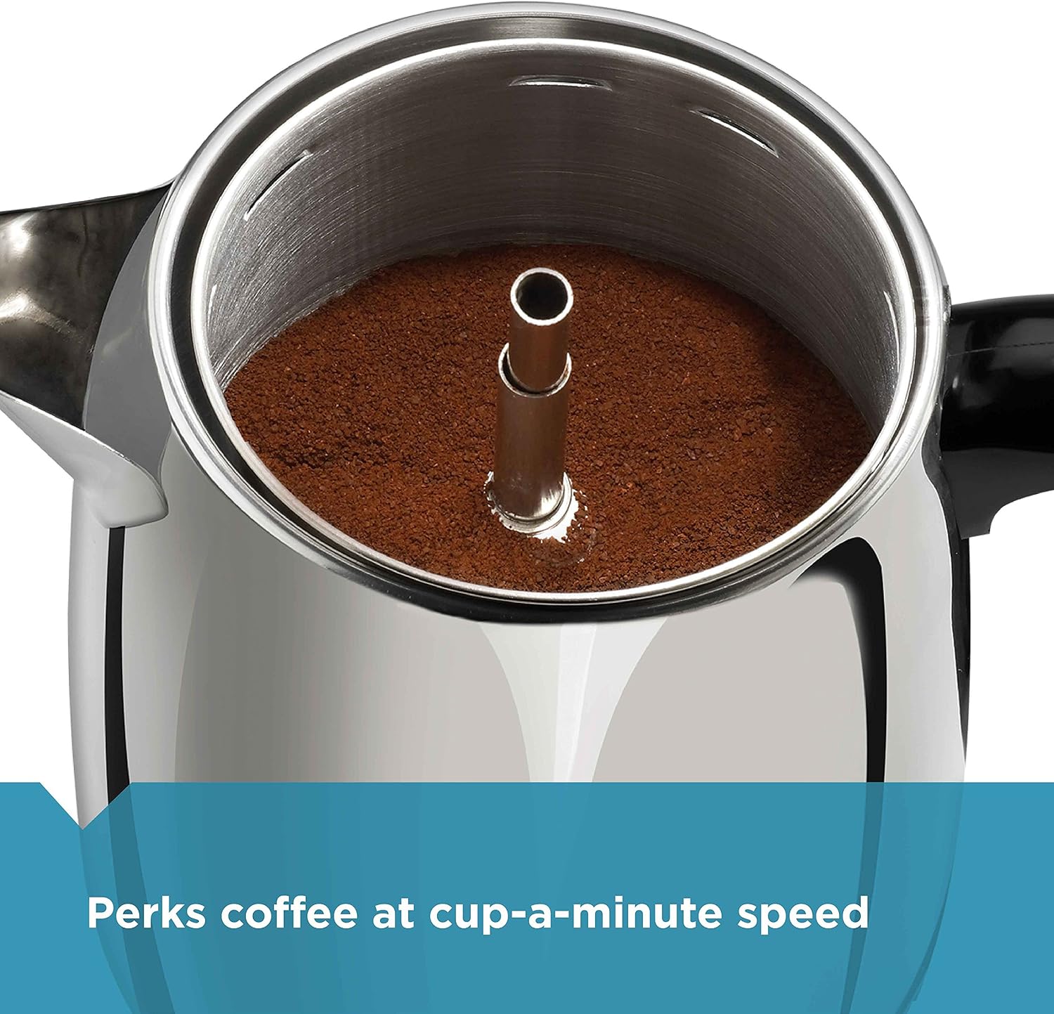 Farberware Electric Coffee Percolator, Stainless Steel Basket, Automatic Keep Warm, No-Drip Spout, 8 Cup Farberware Electric Coffee Percolator, Stainless Steel Basket, Automatic Keep Warm, No-Drip Spout, 8 Cup - Image 6