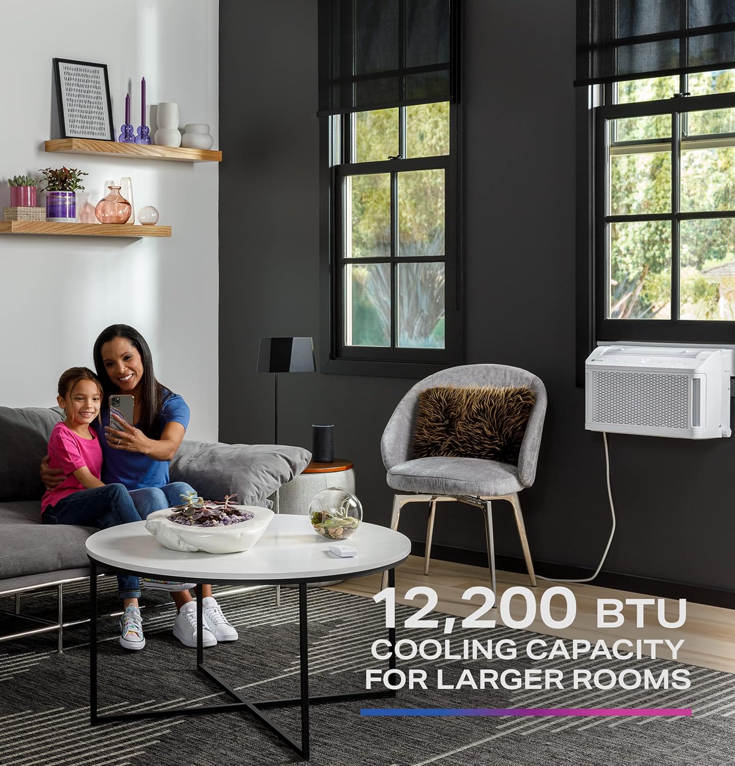 GE Profile ClearView Inverter Window Air Conditioner Unit, 12,200 BTU, Energy Efficient Cooling up to 550 sq ft., Ultra Quiet, SMART Home Capable, Includes Remote, White GE Profile ClearView Inverter Window Air Conditioner Unit, 12,200 BTU, Energy Efficient Cooling up to 550 sq ft., Ultra Quiet, SMART Home Capable, Includes Remote, White - Image 8