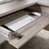 Sauder Palladia L Shaped Desk with Drawers, Office Desk with File Cabinet Storage, Cable Management, Keyboard Tray, in Split Oak finish Sauder Palladia L Shaped Desk with Drawers, Office Desk with File Cabinet Storage, Cable Management, Keyboard Tray, in Split Oak finish