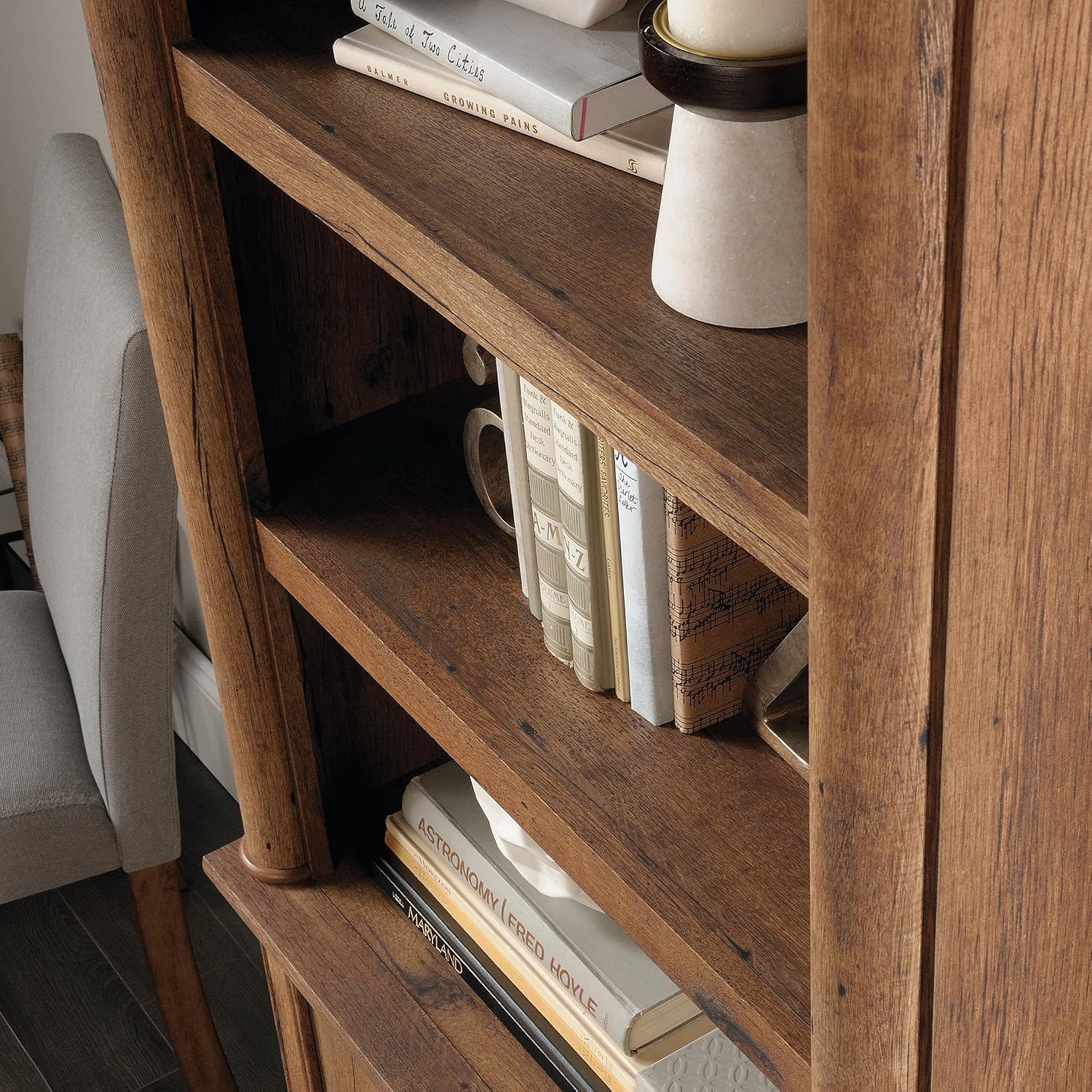 Sauder Palladia Bookcase with Doors, Multiroom Storage, Library Bookcase, Vintage Oak Finish Sauder Palladia Bookcase with Doors, Multiroom Storage, Library Bookcase, Vintage Oak Finish - Image 8