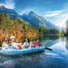 INTEX Excursion 5-Person Inflatable Fishing Boat River Raft Set with Oars | 68325EP - Portable Boat with Extra Wide Cockpit and High-Ouput Hand Pump, 12ft x 5ft 6in