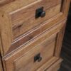 Sauder Palladia L Shaped Desk with Drawers, Office Desk with File Cabinet Storage, Cable Management, Keyboard Tray, in Vintage Oak Finish