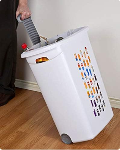 Sterilite Ultra Wheeled Laundry Hamper with Lid, Handle and Wheels for Easy Rolling of Clothes to and from the Laundry Room, Plastic, White, 1-Pack, Portable Sterilite Ultra Wheeled Laundry Hamper with Lid, Handle and Wheels for Easy Rolling of Clothes to and from the Laundry Room, Plastic, White, 1-Pack, Portable - Image 7
