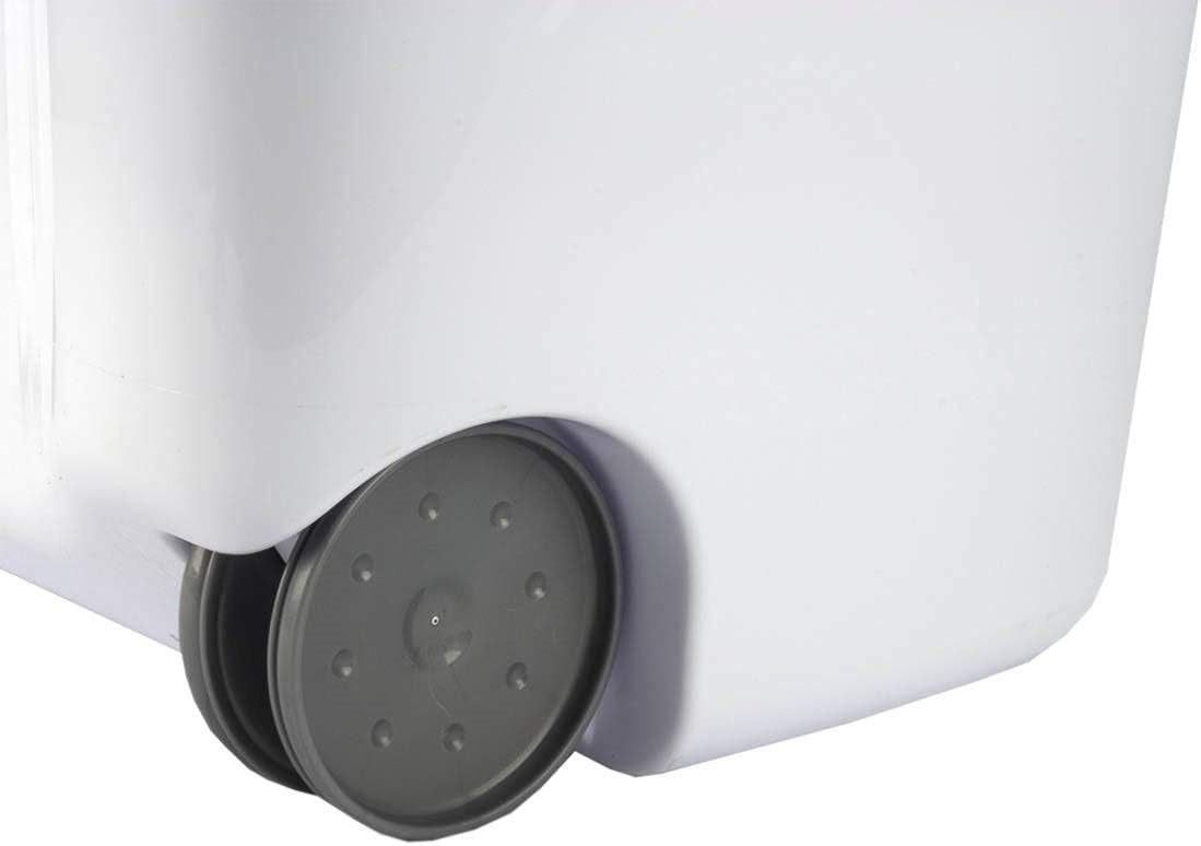 Sterilite Ultra Wheeled Laundry Hamper with Lid, Handle and Wheels for Easy Rolling of Clothes to and from the Laundry Room, Plastic, White, 1-Pack, Portable Sterilite Ultra Wheeled Laundry Hamper with Lid, Handle and Wheels for Easy Rolling of Clothes to and from the Laundry Room, Plastic, White, 1-Pack, Portable - Image 6