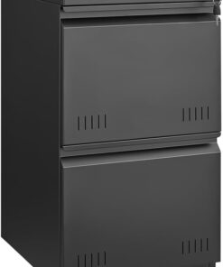 Approgreent 2 Drawer File Cabinets for Home Office, Vertical File Cabinet with Lock, Office Cabinet for A4/Letter/Legal Size, Under Desk Filing Cabinet, Assembly Required(Black)