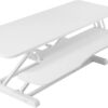 VIVO White 42 in Standing Desk Converter, DESK-V042KW | Large, Height Adjustable, Stand Up Desk Riser, Wide Keyboard Tray, Dual Monitor and Laptop Workstation, White Frame, K Series