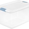 Sterilite Latching Box with Lids for Home and Office, 64 Quart, 8-Pack | Heavy-Duty and Stackable Plastic Containers with Latches for Closet, Cabinet, Bedroom, Bathroom and Dorm Room Organization