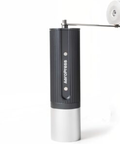 AeroPress Manual Coffee Grinder, Portable Hand Burr Grinder | Titanium-Coated Conical Burrs, 60 Grind Settings, Compact Travel