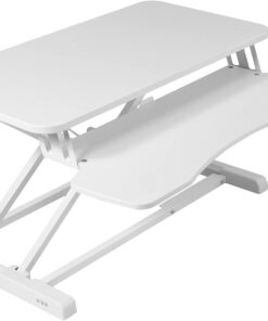 VIVO White 32 in Standing Desk Converter, DESK-V000KW | Height Adjustable, Stand Up Desk Riser, Wide Keyboard Tray, Dual Monitor and Laptop Workstation, K Series