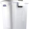 Sterilite Ultra Wheeled Laundry Hamper with Lid, Handle and Wheels for Easy Rolling of Clothes to and from the Laundry Room, Plastic, White, 1-Pack, Portable Sterilite Ultra Wheeled Laundry Hamper with Lid, Handle and Wheels for Easy Rolling of Clothes to and from the Laundry Room, Plastic, White, 1-Pack, Portable