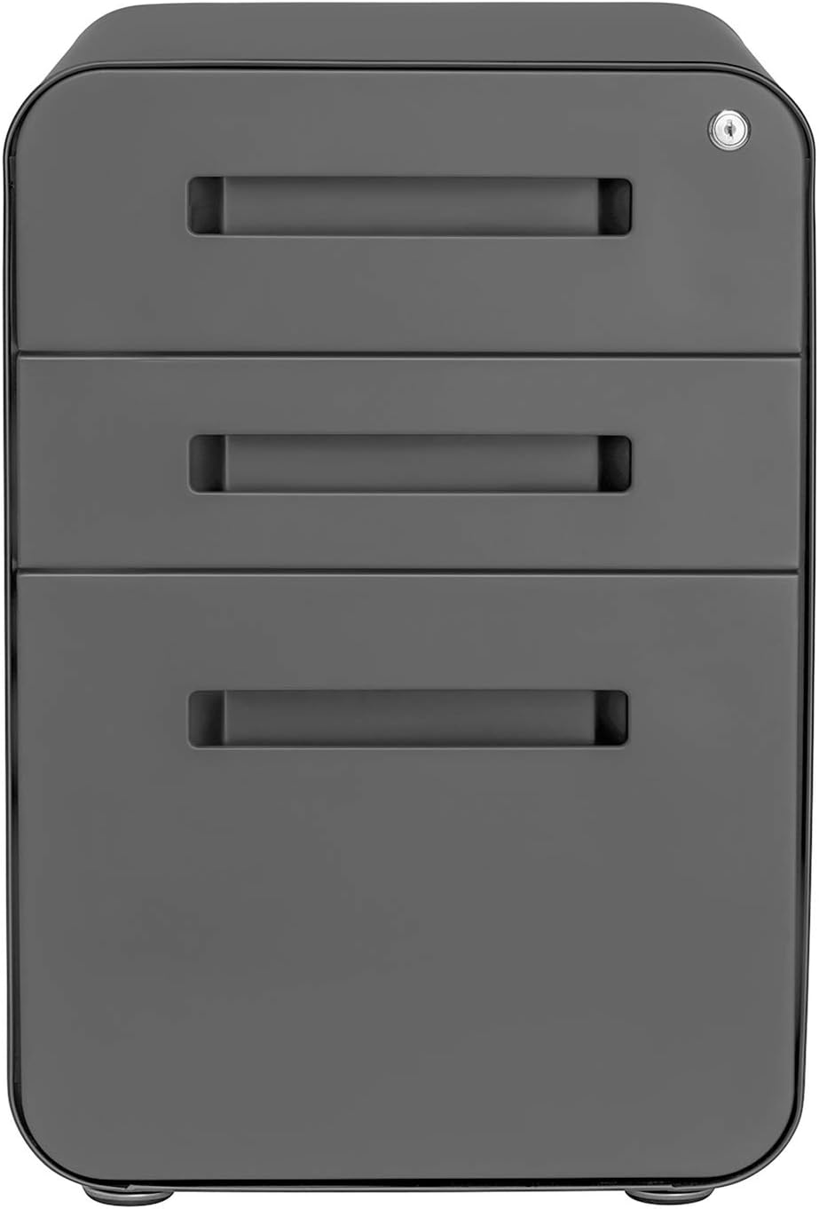 Laura Davidson Furniture Stockpile 3 Drawer File Cabinet with Lock - Under Office Desk Metal Filing Cabinet, Legal/Letter File Folders, Wheels and Stationary Feet, Pre-Assembled, Dark Grey Laura Davidson Furniture Stockpile 3 Drawer File Cabinet with Lock - Under Office Desk Metal Filing Cabinet, Legal/Letter File Folders, Wheels and Stationary Feet, Pre-Assembled, Dark Grey - Image 5
