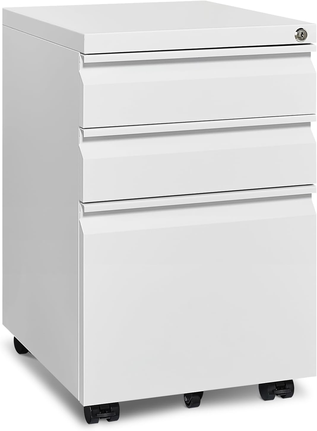 Approgreent Mobile File Cabinet for Home Office, Lockable 3 Drawer Filing Cabinet with Wheels for A4-Size/Letter-Size/Legal-Size, Fully Assembled Except Casters, White Approgreent Mobile File Cabinet for Home Office, Lockable 3 Drawer Filing Cabinet with Wheels for A4-Size/Letter-Size/Legal-Size, Fully Assembled Except Casters, White
