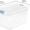 Sterilite Latching Box with Lids for Home and Office, 64 Quart, 8-Pack | Heavy-Duty and Stackable Plastic Containers with Latches for Closet, Cabinet, Bedroom, Bathroom and Dorm Room Organization