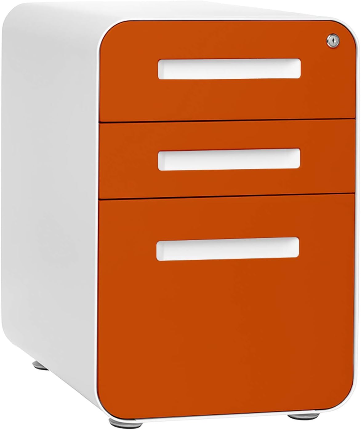 Laura Davidson Furniture Stockpile 3 Drawer File Cabinet with Lock - Under Office Desk Metal Filing Cabinet, Legal/Letter File Folders, Wheels and Stationary Feet, Pre-Assembled, Orange Faceplate Laura Davidson Furniture Stockpile 3 Drawer File Cabinet with Lock - Under Office Desk Metal Filing Cabinet, Legal/Letter File Folders, Wheels and Stationary Feet, Pre-Assembled, Orange Faceplate