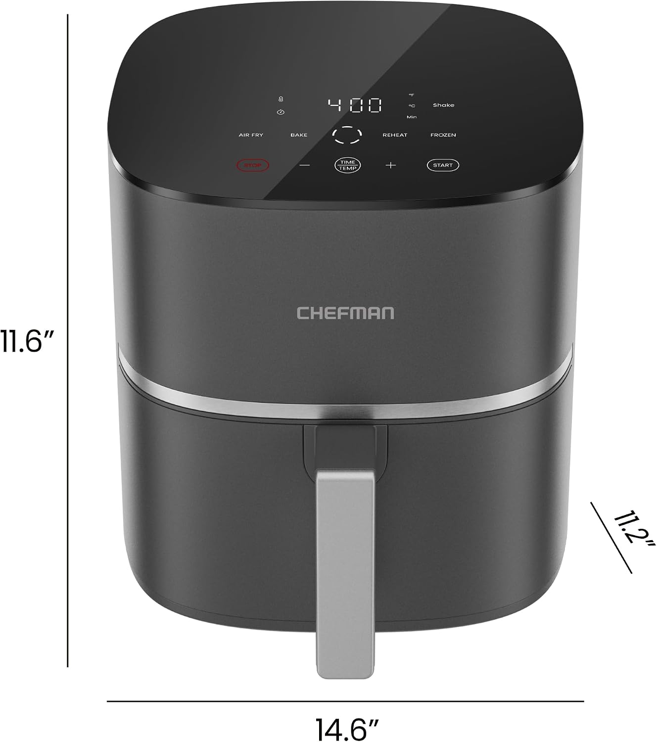 Chefman TurboX 4-in-1 Air Fryer, 5-Quart Airfryer for Extra Crispy Chicken, Fries, Wings, and More, Air Fry, Bake, Reheat, and Frozen Functions, Digital Touch Controls, Dishwasher Safe - Gray Chefman TurboX 4-in-1 Air Fryer, 5-Quart Airfryer for Extra Crispy Chicken, Fries, Wings, and More, Air Fry, Bake, Reheat, and Frozen Functions, Digital Touch Controls, Dishwasher Safe - Gray - Image 7
