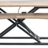 VIVO Reclaimed Wood 42 inch Desk Converter, DESK-V042KP | Large, Height Adjustable, Stand Up Desk Riser, Wide Keyboard Tray, Dual Monitor and Laptop Workstation, Black Frame, K Series