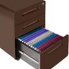 Laura Davidson Furniture Stockpile 3 Drawer File Cabinet with Lock - Under Office Desk Metal Filing Cabinet, Legal/Letter File Folders, Wheels and Stationary Feet, Pre-Assembled, Dark Brown Laura Davidson Furniture Stockpile 3 Drawer File Cabinet with Lock - Under Office Desk Metal Filing Cabinet, Legal/Letter File Folders, Wheels and Stationary Feet, Pre-Assembled, Dark Brown