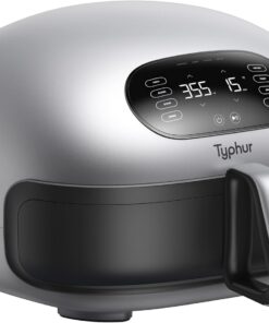 Typhur Dome 2 Large AI Smart Air Fryer, 15-in-1 Dual Heating, Self-Cleaning | Top & Bottom Heating | PFAS-Free Ceramic Basket | Fits 12" Pizza or Steaks | Whisper-Quiet | Dishwasher Safe | Silver | 120V