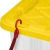 Sterilite Industrial Storage Box with Lids for Garage, 27 Gallon, 4-Pack | Heavy-Duty and Stackable Utility Box Containers for Home, Office, and Basement Organization, Yellow
