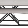 VIVO Dark Gray 42 inch Standing Desk Converter, DESK-V042KG | Large, Height Adjustable, Stand Up Desk Riser, Wide Keyboard Tray, Dual Monitor and Laptop Workstation, Black Frame, K Series