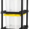 Sterilite 4-Tier Tote Rack & 4-Pack 27 Gallon Storage Box, Shelf and Tote Organizers - Plastic Shelving Unit and Container Bins for Bathroom, Garage, Pantry, Bookshelf, and Bedroom Organization
