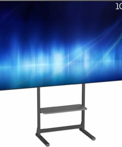 VIVO Heavy Duty 55 to 100 inch TV Floor Stand, Holds up to 154 lbs, Tall Stationary TV Mount with Storage Shelf, Black, STAND-TV100F