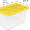 Sterilite Industrial Storage Box with Lids for Garage, 27 Gallon, 4-Pack | Heavy-Duty and Stackable Utility Box Containers for Home, Office, and Basement Organization, Yellow