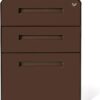 Laura Davidson Furniture Stockpile 3 Drawer File Cabinet with Lock - Under Office Desk Metal Filing Cabinet, Legal/Letter File Folders, Wheels and Stationary Feet, Pre-Assembled, Dark Brown Laura Davidson Furniture Stockpile 3 Drawer File Cabinet with Lock - Under Office Desk Metal Filing Cabinet, Legal/Letter File Folders, Wheels and Stationary Feet, Pre-Assembled, Dark Brown