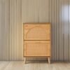 VEVOR Shoe Cabinet with 2 Flip Drawers, Shoe Storage Cabinet for Entryway, Free Standing Shoe Storage Organizer with Rattan Doors for Heels, Boots, Slippers in Hallway, Living Room VEVOR Shoe Cabinet with 2 Flip Drawers, Shoe Storage Cabinet for Entryway, Free Standing Shoe Storage Organizer with Rattan Doors for Heels, Boots, Slippers in Hallway, Living Room