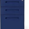 Laura Davidson Furniture Stockpile 3 Drawer File Cabinet with Lock - Under Office Desk Metal Filing Cabinet, Legal/Letter File Folders, Wheels and Stationary Feet, Pre-Assembled, Navy Blue Laura Davidson Furniture Stockpile 3 Drawer File Cabinet with Lock - Under Office Desk Metal Filing Cabinet, Legal/Letter File Folders, Wheels and Stationary Feet, Pre-Assembled, Navy Blue