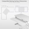 VIVO White 32 in Standing Desk Converter, DESK-V000KW | Height Adjustable, Stand Up Desk Riser, Wide Keyboard Tray, Dual Monitor and Laptop Workstation, K Series