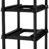 Sterilite 4-Tier Tote Rack with 4-Pack 27 Gallon Industrial Storage Totes | Shelving Unit and Heavy-Duty and Stackable Utility Box Containers for Home, Office, and Basement Organization, Black/Yellow Sterilite 4-Tier Tote Rack with 4-Pack 27 Gallon Industrial Storage Totes | Shelving Unit and Heavy-Duty and Stackable Utility Box Containers for Home, Office, and Basement Organization, Black/Yellow