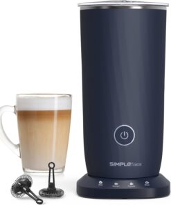 SIMPLETASTE Milk Frother, 4-in-1 Electric Automatic Milk Steamer, Dark Blue | Warm and Cold Foam Maker and Milk Warmer for Latte, Cappuccino, Macchiato, Hot Chocolate