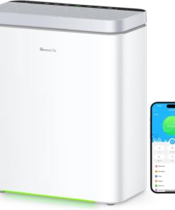 GoveeLife Smart Air Purifier for Home Large Rooms, Covers up to 1046 ft² | PM2.5 Monitor, 24dB Sleep Mode, 3-in-1 Filter Air Purifier with App and Alexa Control for Pet Hair, Odors, Pollen and Smoke