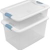 Sterilite Latching Box with Lids for Home and Office, 64 Quart, 8-Pack | Heavy-Duty and Stackable Plastic Containers with Latches for Closet, Cabinet, Bedroom, Bathroom and Dorm Room Organization