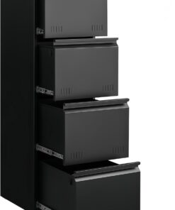 Approgreent Vertical 4 Drawer File Cabient with Lock, Metal Filing Cabinets for Home Office, Heavty Duty Office Storage Cabinet for A4/Letter/Legal (Matte Black)