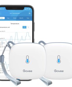Govee WiFi Thermometer Hygrometer H5179 with App Notification Alert 2 Pack | Humidity temperature sensor, portable. Wireless remote monitor greenhouse, incubator, wine cellar with 2-yr data