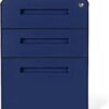 Laura Davidson Furniture Stockpile 3 Drawer File Cabinet with Lock - Under Office Desk Metal Filing Cabinet, Legal/Letter File Folders, Wheels and Stationary Feet, Pre-Assembled, Navy Blue Laura Davidson Furniture Stockpile 3 Drawer File Cabinet with Lock - Under Office Desk Metal Filing Cabinet, Legal/Letter File Folders, Wheels and Stationary Feet, Pre-Assembled, Navy Blue