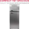 Frigidaire, 2 Door Apartment Size Refrigerator/Freezer Combo, 7.5 cu ft, Platinum Series, Stainless, 23" D x 21.5" W x 55.5" H