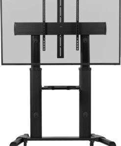 VIVO Aluminum Mobile TV Cart for 32 to 100 inch Screens up to 220 lbs, LCD LED OLED 4K Smart Flat and Curved Panels, Heavy Duty Stand, Shelf, Wheels, Max VESA 1000x600, Black, STAND-TV22B