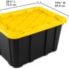 Sterilite Industrial Storage Tote with Lids for Garage, 27 Gallon, 4-Pack | Heavy-Duty and Stackable Utility Box Containers for Home, Office, and Basement Organization, Black/Yellow Sterilite Industrial Storage Tote with Lids for Garage, 27 Gallon, 4-Pack | Heavy-Duty and Stackable Utility Box Containers for Home, Office, and Basement Organization, Black/Yellow