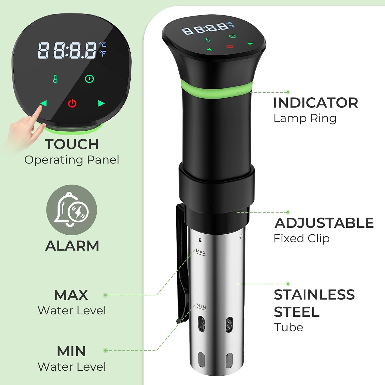 Sous Vide Cooker Machine 1000W Immersion Circulator with Recipe | Small Space-Saving Design, Clear Indicator, Sous Vide Machine with Accurate Temperature and Time Control Sous Vide Cooker Machine 1000W Immersion Circulator with Recipe | Small Space-Saving Design, Clear Indicator, Sous Vide Machine with Accurate Temperature and Time Control - Image 3