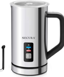 Secura Milk Frother, 16.9oz Automatic Hot/Cold Foam Maker, Stainless Steel | Stainless Steel, Easy Cleaning, Strix Temperature Control, One-Touch Operation, Rich & Creamy Milk Froth for Latte