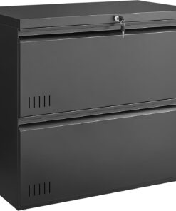 Approgreent 2 Drawer File Cabinet, File Cabinets for Home Office, Printer Stand, File Cabinet with Lock, Lateral Filing Cabinet for A4/Letter/Legal Size File Folders, Assembly Required(Black)