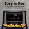 CHEFMAN 2 Qt Mini Air Fryer – Digital Space-Saving Compact Air Fryer with Nonstick and Dishwasher Safe Basket, Quick & Easy Meals in Minutes, Features Digital Timer and Shake Reminder – Black