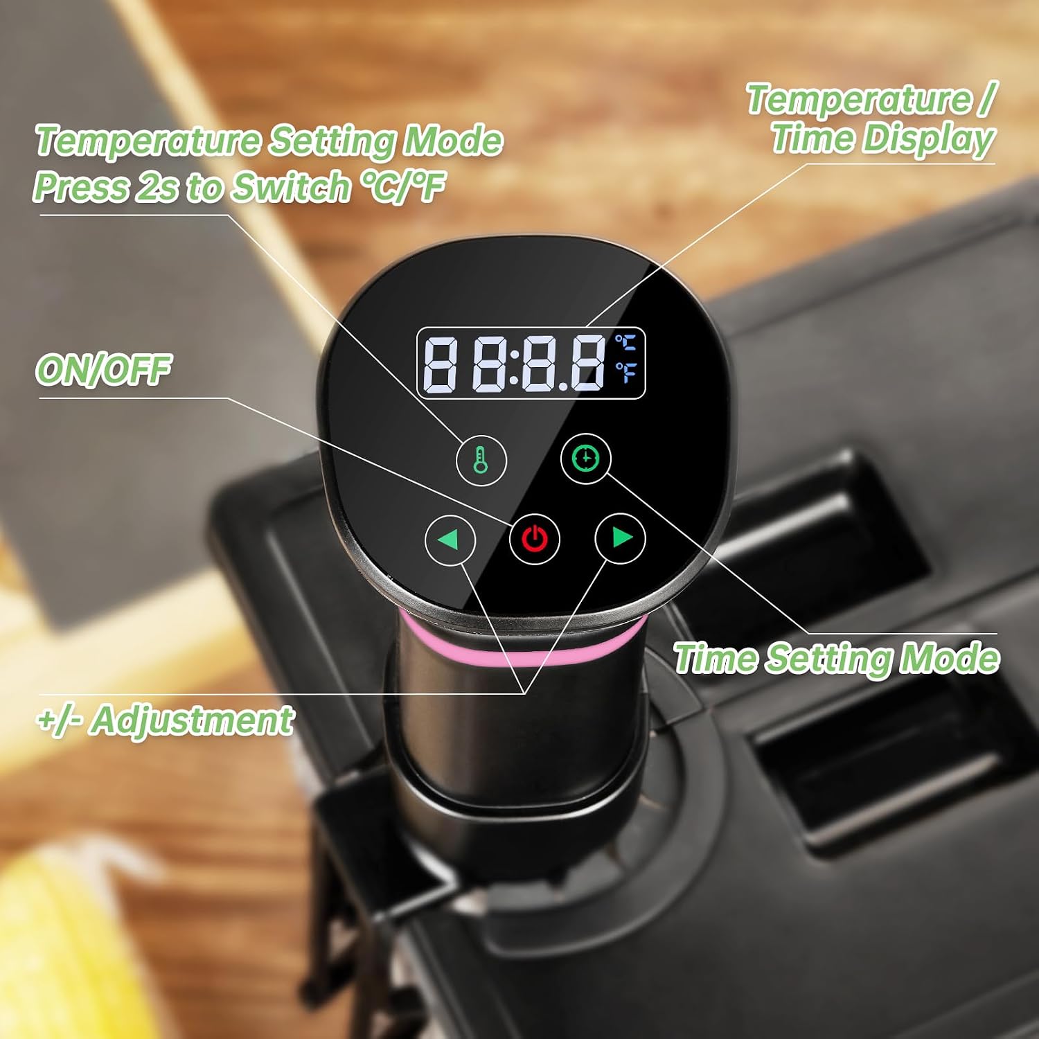 Sous Vide Cooker Machine 1000W Immersion Circulator with Recipe | Small Space-Saving Design, Clear Indicator, Sous Vide Machine with Accurate Temperature and Time Control Sous Vide Cooker Machine 1000W Immersion Circulator with Recipe | Small Space-Saving Design, Clear Indicator, Sous Vide Machine with Accurate Temperature and Time Control - Image 5