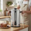Elite Gourmet 100-Cup Commercial Coffee Urn & Hot Water Boiler, Dual-Wall | Dripless Faucet, Stainless Steel, CCM810