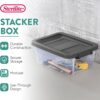 Sterilite Modular Stacker Box with Latching Lid, 16 Quart, 6-Pack | Clear Plastic Storage Bins - Stackable Organizing Container Boxes for Closet, Bathroom, and Office Sterilite Modular Stacker Box with Latching Lid, 16 Quart, 6-Pack | Clear Plastic Storage Bins - Stackable Organizing Container Boxes for Closet, Bathroom, and Office